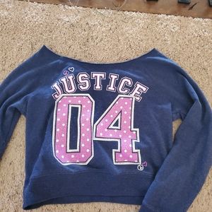 Justice navy blue crop top sweater